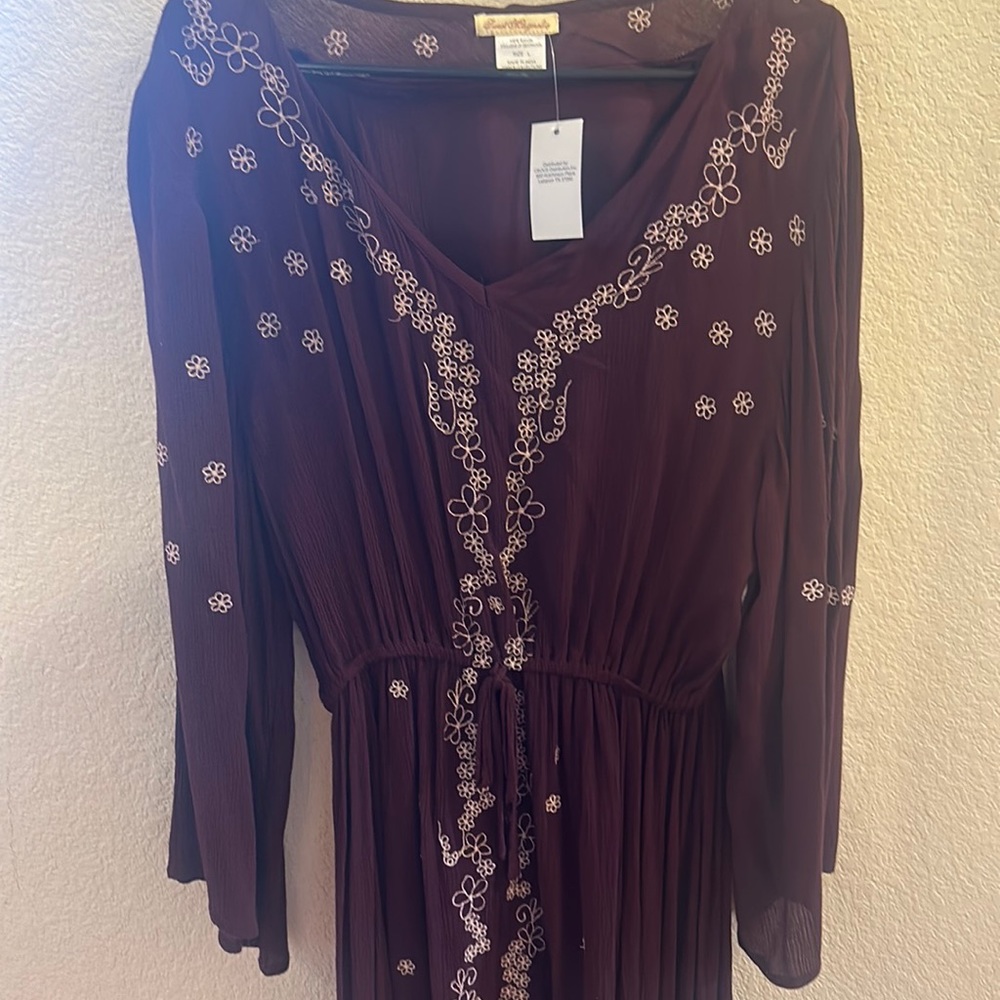 Fall Dress. Sweet Magnolia Dress. L. Long sleeves. Burgundy. New with tags.